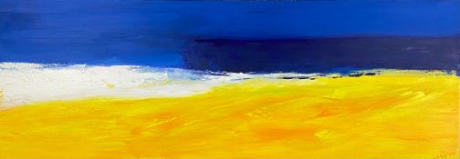 Ben Lowe (b.1976), oil on canvas, abstract composition, signed and dated. H.60 W.170cm