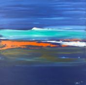 Ben Lowe (b.1976), oil on canvas, abstract landscape, signed and dated. H.60 W.170cm