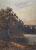 A 19th century oil on canvas, landscape, signed and dated. H.57 W.47cm