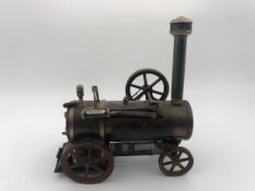 A 19th century model steam traction engine, chain driven with patent mark and GBN diamond to the