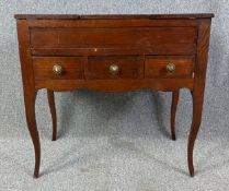 A 19th century French Louis XV style oak coiffeuse style dressing table fitted with vanity mirror