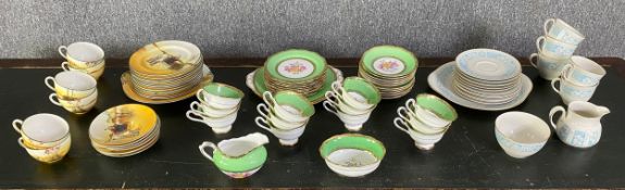 A collection of three part tea services to include Royal Doulton and Royal Albert Crown. Dia.24cm (