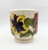 A Moorcroft magnolia planter, marked and signed to base. H.18cm