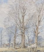 George H. Rose 'Chipping Ongar, from the Spring-Pond Field' signed watercolour. Dated 'Royal Academy