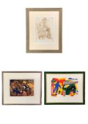 Indistinctly signed artists proof etching in a stained pine frame. J. Arimatsu 'The Jale of Genji'