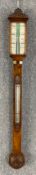 A 19th century carved walnut mercury stick barometer by Gargory, Birmingham. H.99cm