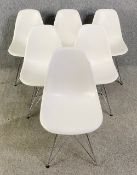 Charles and Ray Eames for Vitra, a set of six DSR Eiffel chairs, stamped to the undersides. H.