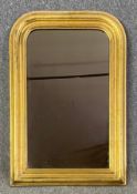 A 19th century gilt framed overmantel mirror. H.82 W.56cm
