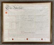 A 19th Century land indenture dated 12th November 1883. Hand written in ink with further notes and