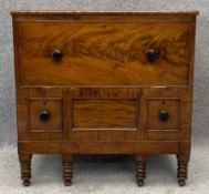 A Georgian flame mahogany side cabinet. H.78 W.78 D.54cm
