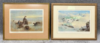Two signed chromolithograph prints of birds by Archibald Thorburn. One in a conservation grade limed