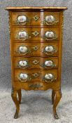 A 19th century serpentine fronted Louis XV style walnut chest of drawers with ormolu mounts,