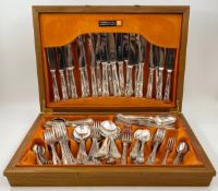 A contemporary Webber and Hill Ancestor Plate set of silver plated cutlery, in a fitted teak box. (
