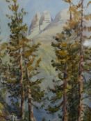 A mid century unframed watercolour; dancers along with two framed and glazed watercolours. H.42 W.