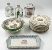 A collection of miscellaneous ceramics and glass to include a hand painted Chinese jar and six