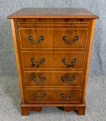 A Georgian style Hi Fi cabinet with a vintage music system to include a Hitachi turntable. H.85 W.57