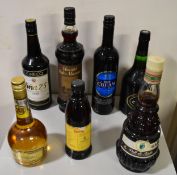 A collection of sherry and liqueurs