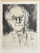 A framed and glazed artist's proof etching indistinctly inscribed and signed. 41x51cm