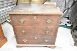 A small Georgian mahogany chest of drawers. H.67 W.70 D.54cm