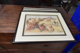 A set of four framed and glazed TALLY-HO hunting prints. H.41 W.48cm