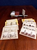Perfecscope 1895 and a selection of stereoscopic cards from 1860's France.