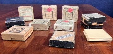 Eight boxes of glass lantern slides including 