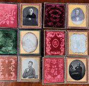 Six early portrait photographs in cases H.9 W.8cm