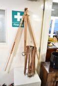 Two vintage artist's easels.