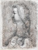 Bernard John Lawson (1909-1998), a pencil and pastel portrait study: Head of a Young Woman,