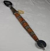 A vintage Burberrys shooting stick umbrella with original tag. L.91cm