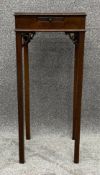 A 19th century lamp table fitted with candle slide. H.69 W.29 D.29cm