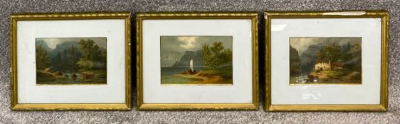 A set of three Colestin Brugner reproduction prints on paper. All framed, glazed and signed in