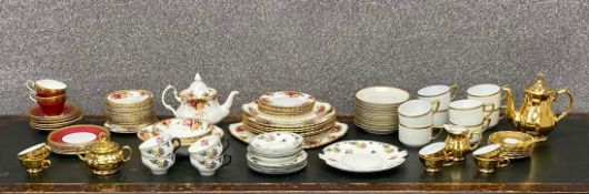 A mixed collection of bone china part tea sets to include Rosenthal, Aynsley, Bareuther, Royal