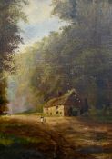 A 19th century oil painting on board. Signed and dated W. Bray 1885, in an oak and gesso gilt frame.