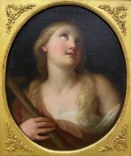 After Pietro Rotari, a 19th century oil on canvas, The Penitent Magdalene, carved giltwood and gesso