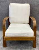 A Dartington Hall Lamda patent bentwood armchair designed in 1935 by Robert Hening and Hein