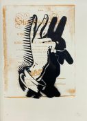 A signed framed and glazed artist's proof lithograph by street artist Pure Evil. H.86 W.66cm