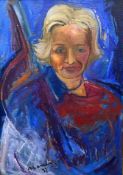 Amedeo Lanci (b.1943), a signed and dated oil portrait on canvas with notes to the reverse. H.83 W.