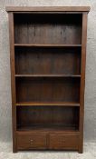 A contemporary teak open bookcase by Lombok. H.195 W.105 D.41cm