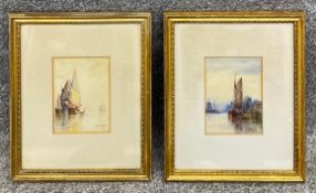 Frederick James Aldridge (1850-1933), a pair of signed original watercolour paintings, 'Venice'
