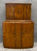 An Art Deco cocktail cabinet, Miramar by Rivington with a mirrored interior and mixing slide and