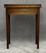 A Georgian mahogany butler's tray on stand. H.77 W.60 D.30cm