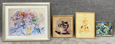 Four reproduction prints, after various artists. All framed and glazed. H.62 W.77cm (Largest).
