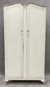A white painted mid century wardrobe by Wrighton Furniture with maker's label. H.194 W.95 D.53cm