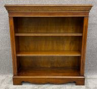 A late 19th century dwarf open bookcase. H.93 W.91 D.31cm