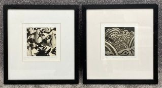 A pair of indistinctly signed limited edition etchings 'Omnipotent I' and 'Omnipotent III', in