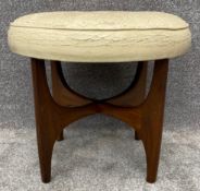 A mid century teak G-Plan Astro stool. H.45 Dia.50cm