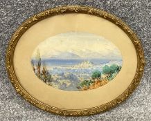 Victor Jean Baptiste Petit (1817-1871), a 19th century watercolour, Italianate landscape, signed.
