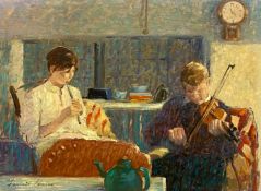 Frederick Lawrence (b.1957), a signed impressionist style oil painting on canvas mounted on board,