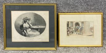 Two satirical engravings. Both framed and glazed. H.38 W.41cm